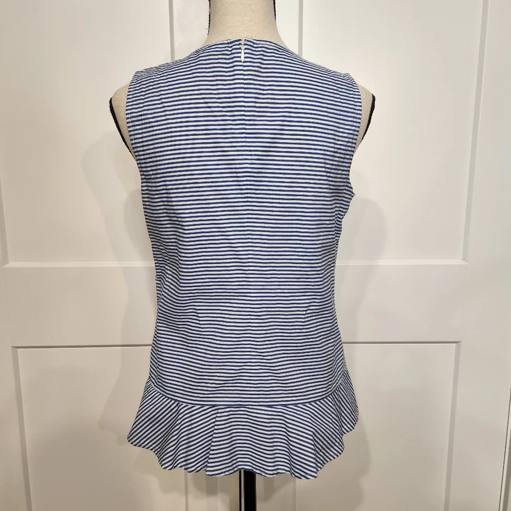 🍉 Tommy Hilfiger Blue White Stripe Shirt Size Small - Picture 2 of 3